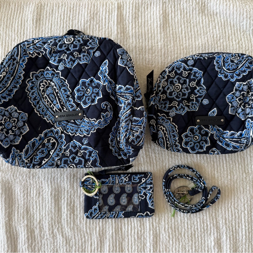 Vera Bradley Large, medium cosmetic bags, Zip ID and Lanyard